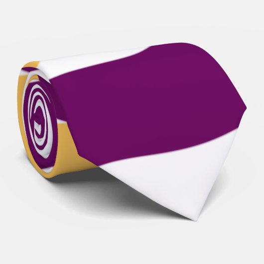 Cravate Marron jaune lignes courbes rouge ondulé design mo (Roulé)