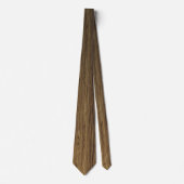 Cravate Marron Rustique Motif Bois Naturel (Devant)