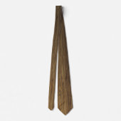 Cravate Marron Rustique Motif Bois Naturel (Dos)