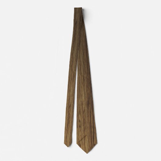 Cravate Marron Rustique Motif Bois Naturel (Dos)