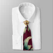 Cravate Marsala Red et Gold Peony Mariage Groom (Attaché)