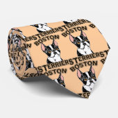 Cravate Mascotte Boston Terriers (Roulé)
