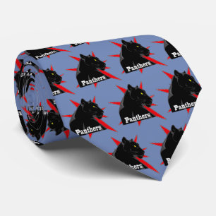 Cravate Mascotte d'équipe de panthère noire sur toute