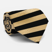 Cravate masculin à rayures noir et or (Roulé)