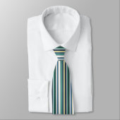 Cravate masculin bleu vert et or rayé (Attaché)