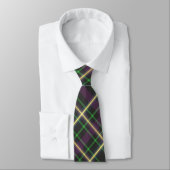 Cravate masculin vert violet et jaune (Attaché)