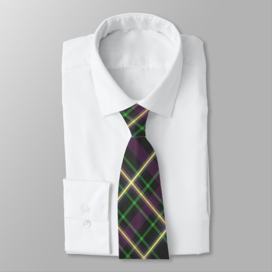 Cravate masculin vert violet et jaune (Attaché)