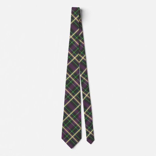 Cravate masculin vert violet et jaune (Devant)