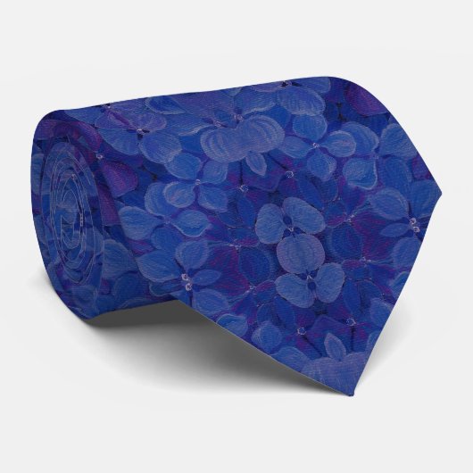 Cravate masculine - Bleu foncé - Impression plus p (Roulé)