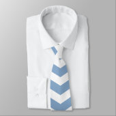 Cravate masculine Chevron bleu et blanc (Attaché)