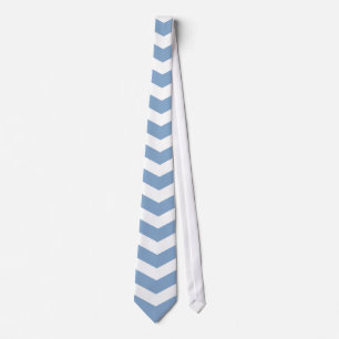 Cravate masculine Chevron bleu et blanc