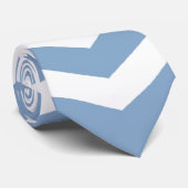 Cravate masculine Chevron bleu et blanc (Roulé)