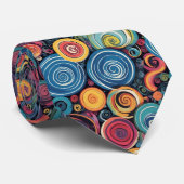 Cravate masculine vibrante : Cercles artistiques (Roulé)