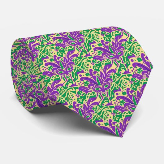 Cravate Masked Mischief Mardi Gras Tie (Roulé)