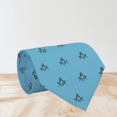 Cravate Masonic Masonry Freemason Blue Pattern