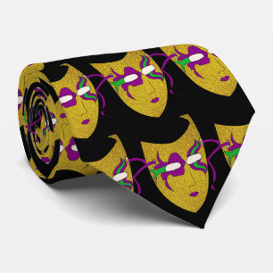 Cravate Masque Mardi Gras Carnaval sur Black NeckTie