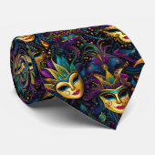 Cravate Masques dorés de Mardi Gras (Roulé)
