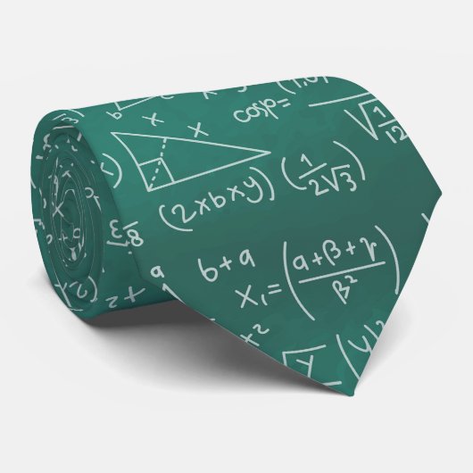 Cravate Math Formules Chalkboard Geek enseignant (Roulé)