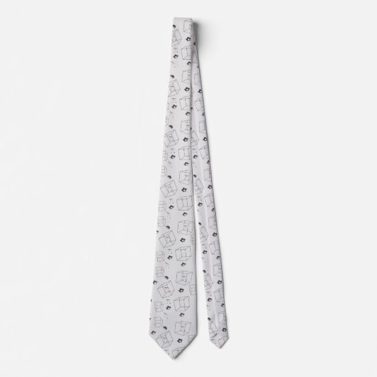 Cravate Math Motif noir et blanc (Devant)