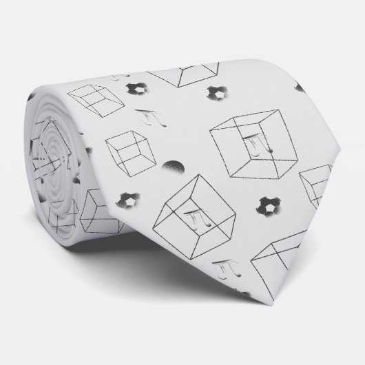 Cravate Math Motif noir et blanc (Roulé)