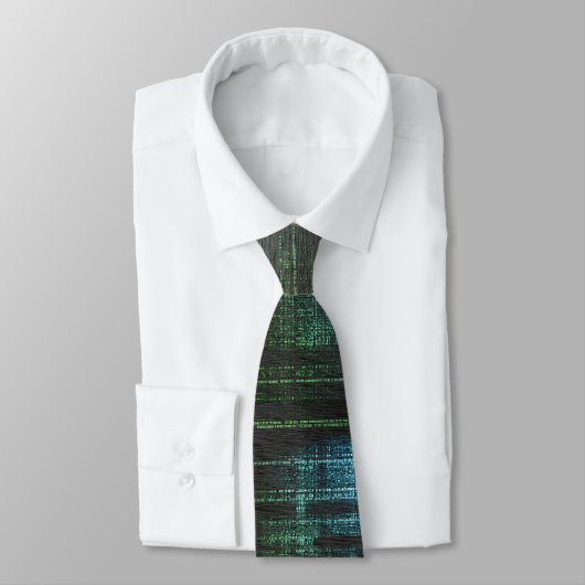 Cravate Matrice Cyber – Code Numérique (Attaché)