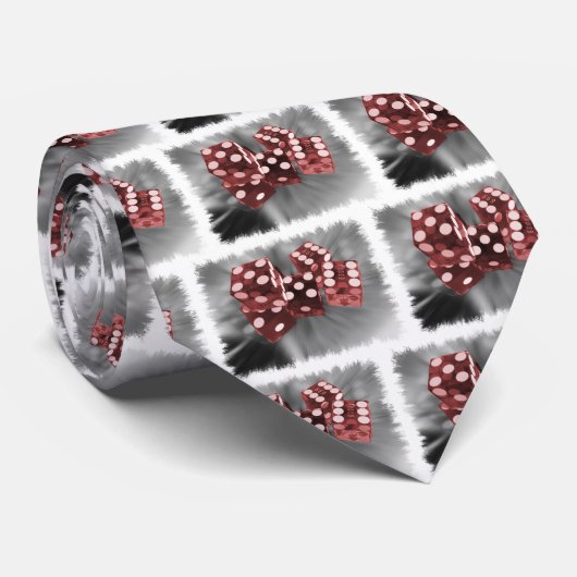 Cravate Matrices rouges Las Vegas de flambeur (Roulé)