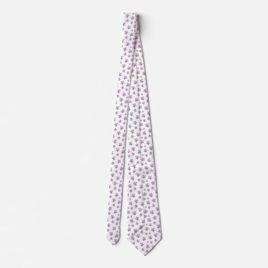 Cravate Mauve Aquarelle Maple Leaf Motif (Dos)