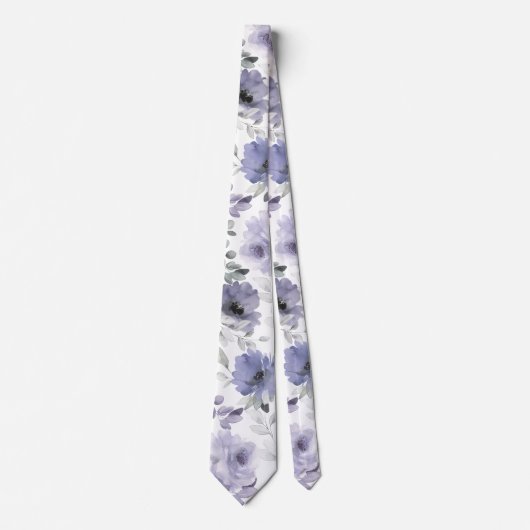 Cravate Mauve Lavande d'argent Mariage Eucalyptus (Devant)