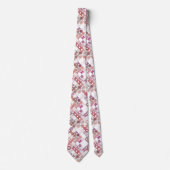 Cravate Mauve Taupe Dusty Blush Pink Motif d'art rétro (Devant)