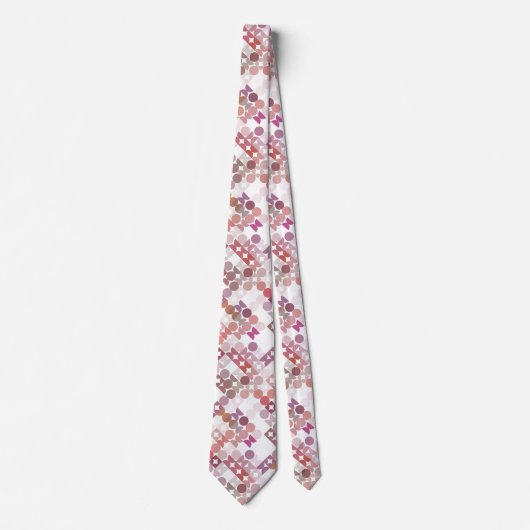 Cravate Mauve Taupe Dusty Blush Pink Motif d'art rétro (Devant)