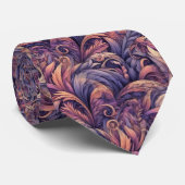 Cravate Mauve Taupe violet rose violet Motif de marguerite (Roulé)