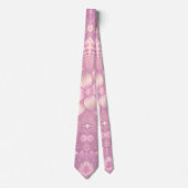 Cravate Mauve Violet Lavande rose florale (Devant)