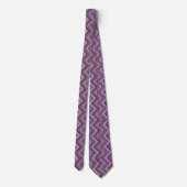 Cravate Mauve zigzag stripes (Dos)