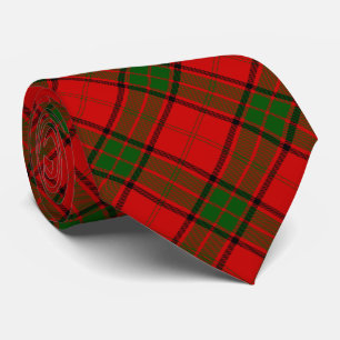 Cravate Maxwell tartan rouge vert plaid