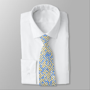 Cravate Maze bleu et jaune