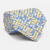 Cravate Maze bleu et jaune (Roulé)