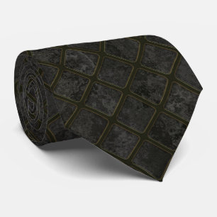 Cravate Médaillon Carré noir moderne