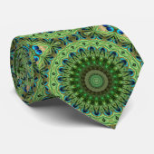 Cravate Médaillon Peacock Abstrait (Roulé)