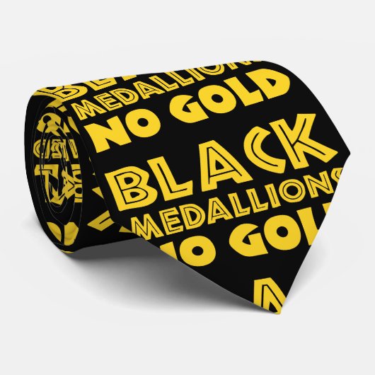 CRAVATE MÉDALLIONS NOIRES PAS D'OR (Roulé)