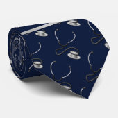 Cravate Médicale, Infirmière, Stéthoscopes à thème du méde (Roulé)