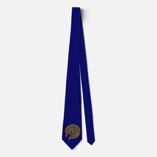 CRAVATE MEDIEVAL GOLD BLUE HYPER LABYRINTH WITH GEMSTONES (Devant)