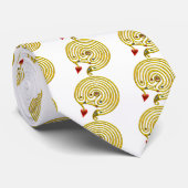 Cravate MEDIEVAL GOLD HYPER LABYRINTH WITH GEMSTONES White (Roulé)