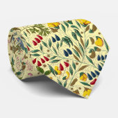 Cravate Medieval Illuminated Manuscript Floral Pattern (Roulé)