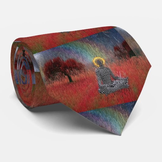 Cravate Méditation en paysage surréel (Roulé)