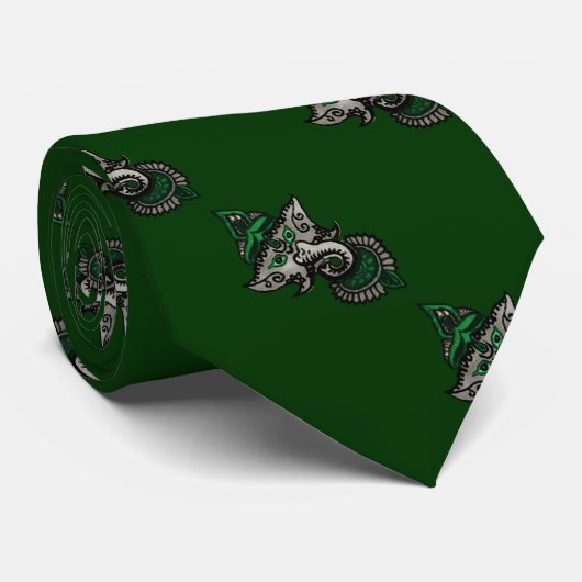 Cravate Mehndi Ganesha (Vert) (Roulé)
