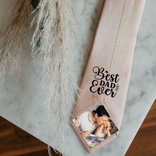 Cravate Meilleur papa cadeau de fille or rose