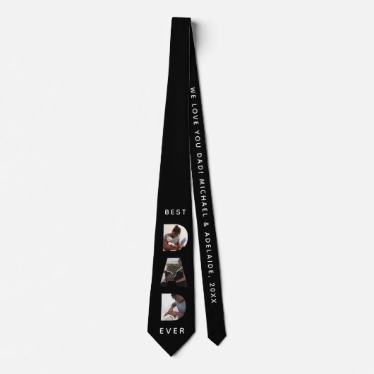 Cravate Meilleur papa Jamais Personnalisé Fête des pères P (Devant)