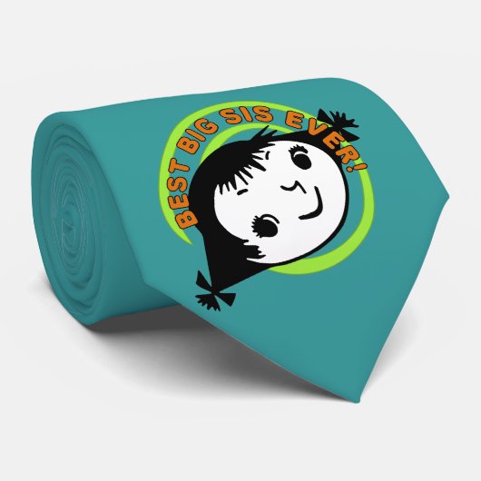 Cravate Meilleure grande soeur jamais rétro (Roulé)