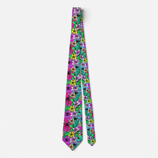 Cravate Mélange de fleurs tropicales Thunder_Cove (Devant)