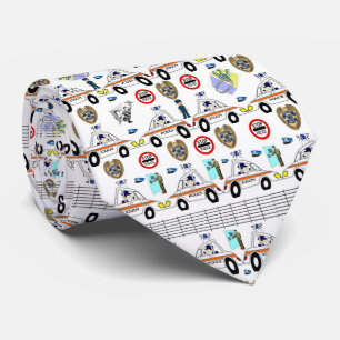 Cravate Men Designer Ties Police Cars
